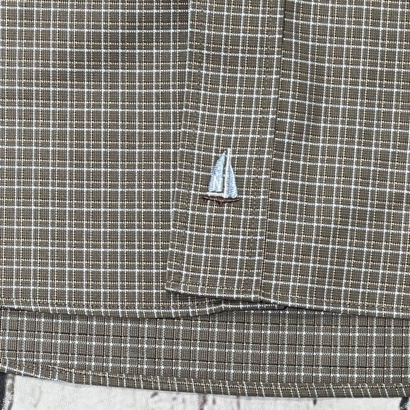 Nordstrom Checkered Long Sleeve Button Down Brown Long Sleeve Shirt Mens - Picture 3 of 5